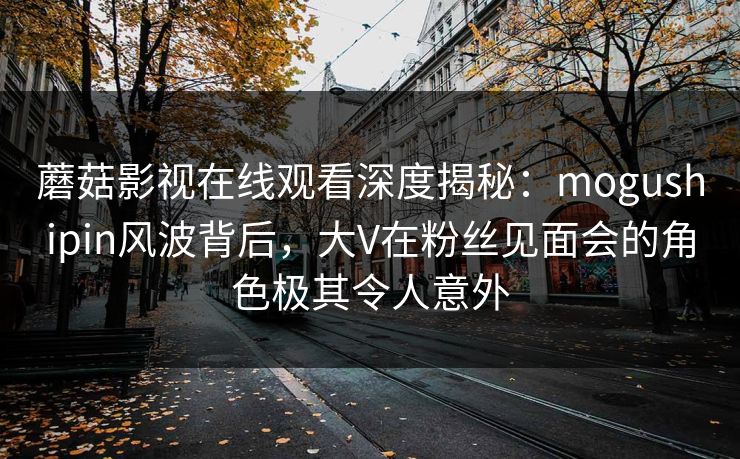 蘑菇影视在线观看深度揭秘：mogushipin风波背后，大V在粉丝见面会的角色极其令人意外